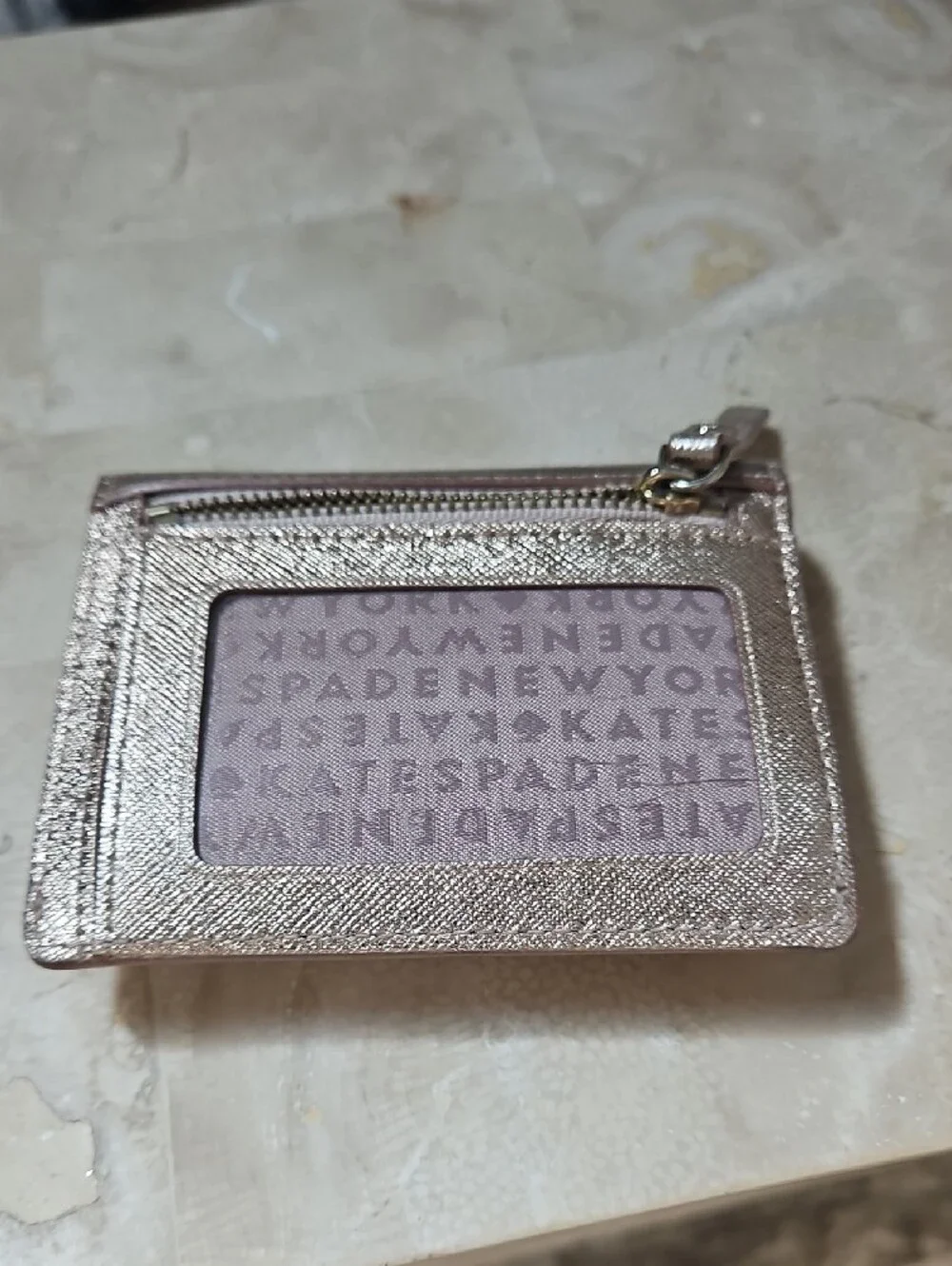 $10 Or 3/$15 Sale!!! kate spade Rose Gold Metallic Card Case Wallet